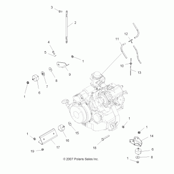 ENGINE, MOUNTING - A08BA32AA (49ATVENGINEMTG08TB)