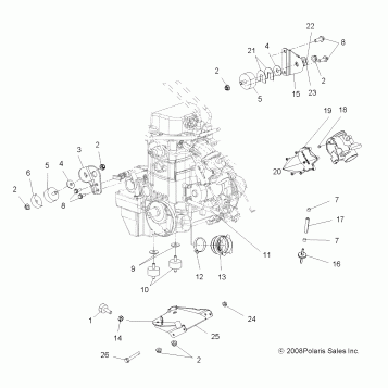 ENGINE, MOUNTING - A09DN76AB/AL/AY (49ATVENGINEMTG09SPX2800)