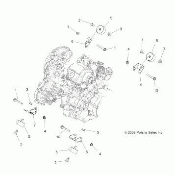 ENGINE, MOUNTING - A09ZX55AC/AL/AQ/AS/AX (49ATVENGINEMTG09SPXP550)