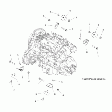 ENGINE, MOUNTING - A09ZN85/8X ALL OPTIONS (49ATVENGINEMTG09SPXP850)