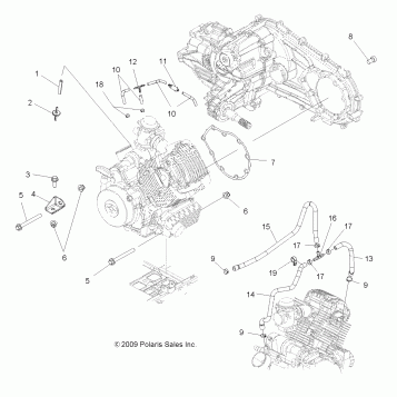 ENGINE, MOUNTING - A11LB27AA (49ATVENGINEMTG10HAWK)