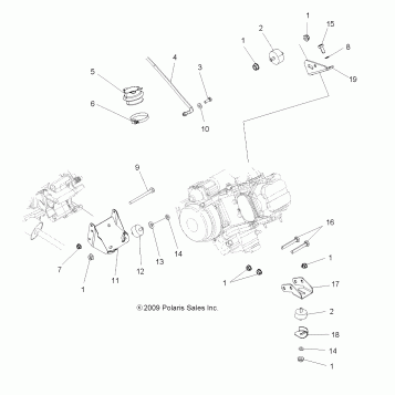 ENGINE, MOUNTING - A10DH50AX/AZ (49ATVENGINEMTG10SP500TRG)