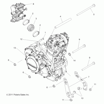 ENGINE, MOUNTING - A11GP52AA (49ATVENGINEMTG11OUT525)