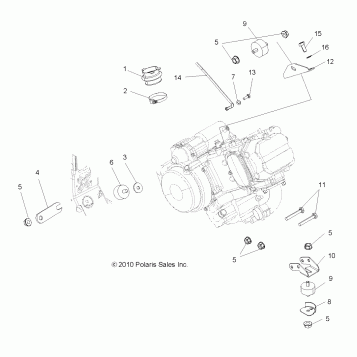 ENGINE, MOUNTING - A12MH50FF/FX/FY (49ATVENGINEMTG11SP500)