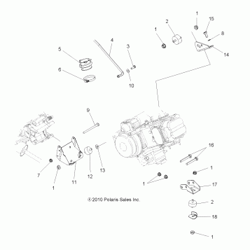 ENGINE, MOUNTING - A11DH50AX/AZ (49ATVENGINEMTG11SP500TRG)