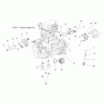 ENGINE, MOUNTING - A12CF76FF (49ATVENGINEMTG12SP6X6)