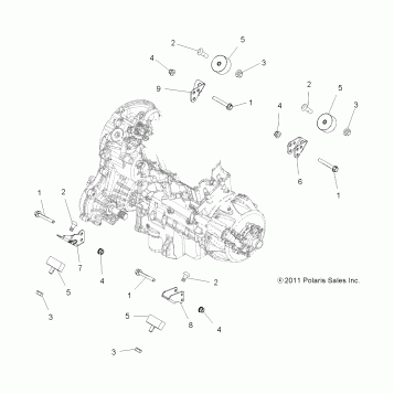ENGINE, MOUNTING & LONG BLOCK - A14ZN8EAB/C/I/M/P/S (49ATVENGINEMTG12SP850)
