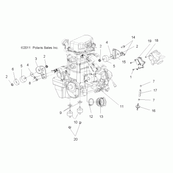 ENGINE, MOUNTING & LONG BLOCK - A14CF76AA (49ATVENGINEMTG136X6)