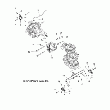 ENGINE, TRANSMISSION MOUNTING & LONG BLOCK - A16DAA32A1/A7 (49ATVENGINEMTG14325)