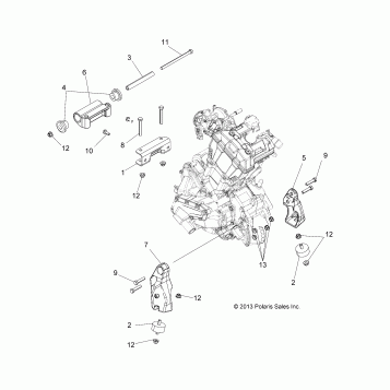 ENGINE, MOUNTING & LONG BLOCK - A14MH5EAA/EAC/EAJ (49ATVENGINEMTG14SP570)