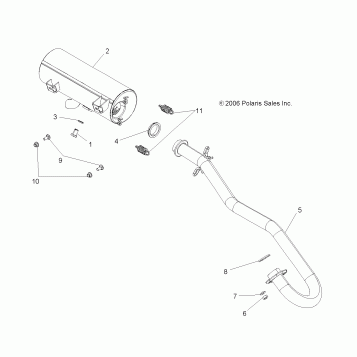 EXHAUST - A07LB27AA/AC/LH27AA/AB/AC/AD/AL (49ATVEXHAUST07HAWK)