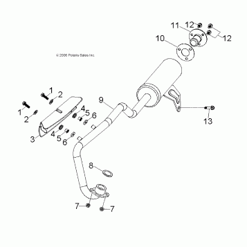ENGINE, EXHAUST - A14KA05AD/AF (49ATVEXHAUST07PRED50)
