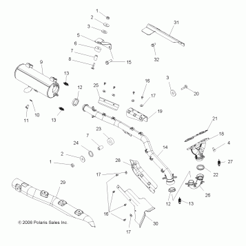EXHAUST SYSTEM - A07TH76AU/TN76AF/AL/AU (49ATVEXHAUST07X2800)