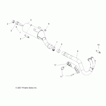 ENGINE, EXHAUST - A11GP52AA (49ATVEXHAUST08OUT525S)