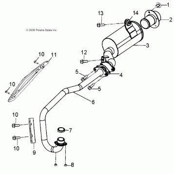 ENGINE, EXHAUST - A08KA09AB/AC/AD (49ATVEXHAUST08OUT90)