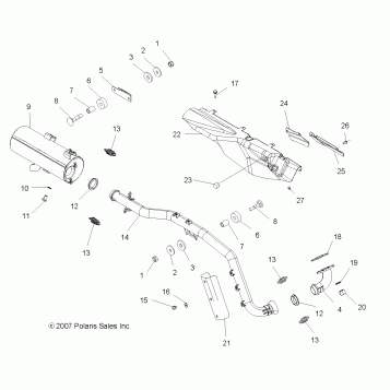 ENGINE, EXHAUST - A08MH50AX/AZ (49ATVEXHAUST08SP500)