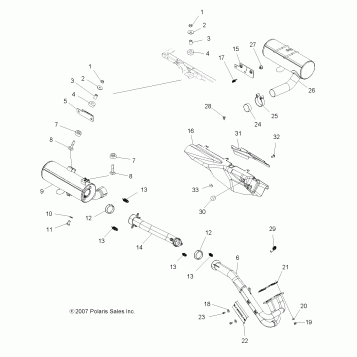 ENGINE, EXHAUST SYSTEM, DUAL - A09MN76AX/AZ (49ATVEXHAUST08SP800EFI)