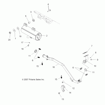ENGINE, EXHAUST - A08BA32AA (49ATVEXHAUST08TB)