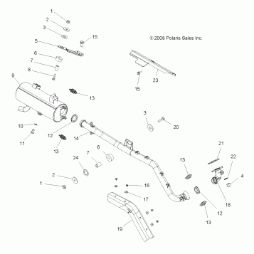 ENGINE, EXHAUST - A09DN50EA (49ATVEXHAUST09SP500TRGQD)
