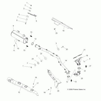 ENGINE, EXHAUST - A09DN76AB/AL/AY (49ATVEXHAUST09SPTRG800)