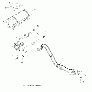 ENGINE, EXHAUST - A09ZN85/8X ALL OPTIONS (49ATVEXHAUST09SPXP850)