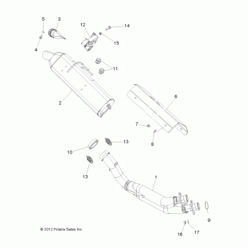 ENGINE, EXHAUST - A16SVA85A2 (49ATVEXHAUST13850SCRAM)