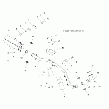 EXHAUST SYSTEM - A07MH50AB/AL/AQ/AX/AY/AZ/MN50AF/AN/AT/AY (49ATVEXHAUST500EFI)