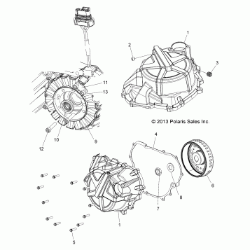 ENGINE, STATOR COVER AND FLYWHEEL - A16DAA32A1/A7 (49ATVFLYWHEEL14SP325)