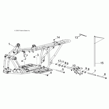 CHASSIS, FRAME - A16YAK09AF (49ATVFRAME08OUT90)
