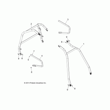 CHASSIS, CAB FRAME AND SIDE BARS - A15DAA57AJ/AH/EAK (49ATVFRAME14SP325)