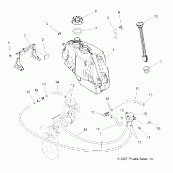 BODY, FUEL TANK (BUILT 11/05/07 and BEFORE) - A08LH27AX/AZ (49ATVFUEL08SP300B)