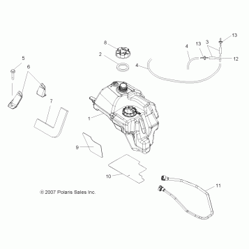 BODY, FUEL TANK ASM. - A10CL76AA (49ATVFUEL08SP500EFI)