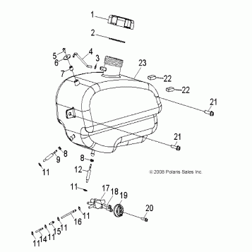 BODY, FUEL TANK and HOSES - A11FA09AA (49ATVFUEL09SP90)