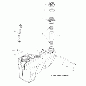 BODY, FUEL TANK - A09ZN85/8X ALL OPTIONS (49ATVFUEL09SPXP550)