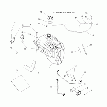 BODY, FUEL TANK ASM. (BUILT 8/20/07 and BEFORE) - A08TN50AX/AZ (49ATVFUELX2500EFI)