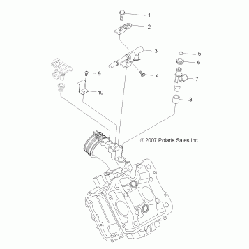 ENGINE, FUEL INJECTOR - A08DN50EA (49ATVFUELINJECT08SP500EFI)