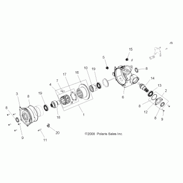 DRIVE TRAIN, FRONT GEARCASE - A08LH27AW/AX/AZ (49ATVGEARCASE08SP3)