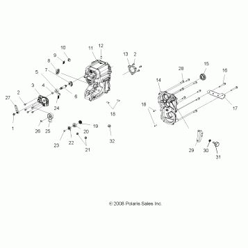 DRIVE TRAIN, MAIN GEARCASE - A09MN76AX/AZ (49ATVGEARCASE09SP800EFI)