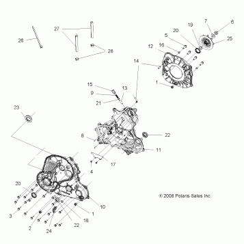 DRIVE TRAIN, MAIN GEARCASE - A10DX55AL/AF (49ATVGEARCASE09SPXP550)