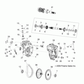 DRIVE TRAIN, MAIN GEARCASE - A13NA32AA (49ATVGEARCASE10BOSS)