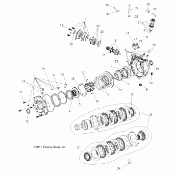 DRIVE TRAIN, FRONT GEARCASE and MOUNTING (Built 3/06/10 and After) - A10CL76AA (49ATVGEARCASE1332695)