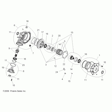 DRIVE TRAIN, FRONT GEARCASE (Built 11/01/09 and Before) - A10MH50AJ/AX/AZ (49ATVGEARCASE1332772)