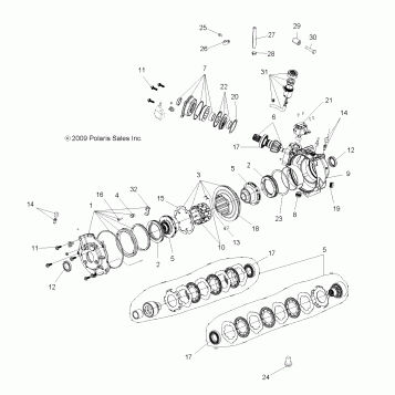 DRIVE TRAIN, FRONT GEARCASE and MOUNTING (Built 3/05/10 and Before) - A10CL76AA (49ATVGEARCASE1332832)