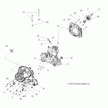DRIVE TRAIN, MAIN GEARCASE (Built 3/01/11 and Before) - A11ZN55AA/AQ/AZ (49ATVGEARCASE1332845)