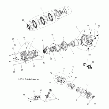 DRIVE TRAIN, FRONT GEARCASE INTERNALS - A14ZN8EAB/I/C/M/P/S (49ATVGEARCASE1332963)