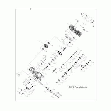 DRIVE TRAIN, MAIN GEARCASE - A13MH50AJ/AQ/AX/AZ (49ATVGEARCASE1333079)
