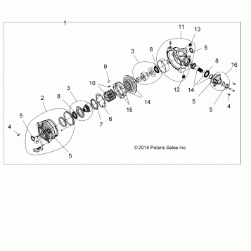 DRIVE TRAIN, FRONT GEARCASE INTERNALS - A16SYE95AK/AP