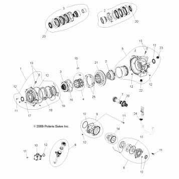 DRIVE TRAIN, FRONT GEARCASE INTERNALS - A11DX85AF/AG/AZ (49ATVGEARCASEFWBD1332804)