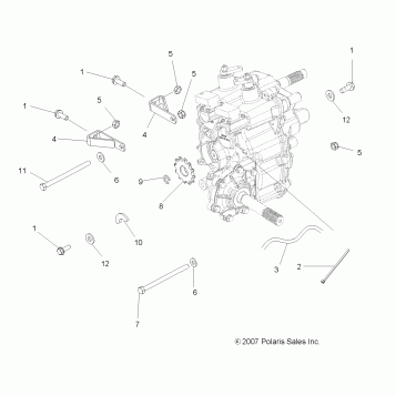 DRIVE TRAIN, MAIN GEARCASE MOUNTING - A08CL50AA (49ATVGEARCASEMTG086X6)