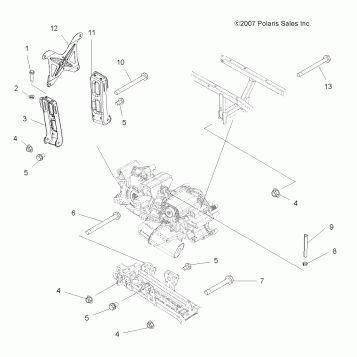 DRIVE TRAIN, MAIN GEARCASE MOUNTING - A08DN50EA (49ATVGEARCASEMTG08SPTRG500)